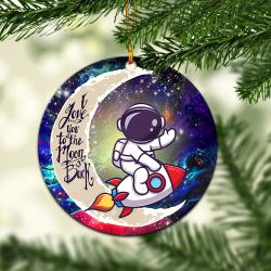 Astronaut Chibi Love You To The Moon Galaxy Mica Circle Ornament Perfect Gift For Holiday Perfect Gifts For Family On Christmas