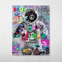 Astronaut Graffiti Wall Art Canvas Meaning Gift For Birthday Christmas
