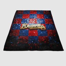 Atlanta Braves Glitter Logo Soft Fleece Blanket Meaningful Gift For Halloween Christmas