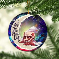 Attack On Titan Love You To The Moon Galaxy Mica Circle Ornament Perfect Gift For Holiday Perfect Gifts For Family On Christmas