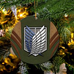 Attack On Titans Green Logo Mica Ornament Perfect Gift For Holiday Perfect And Unique Gifts For Family On Christmas