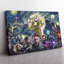 Avengers Starry Night Infinity War Canvas Print Wall Art Canvas Christmas Gift For Son Daughter