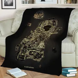 Azeroth Continent Fleece Throw Blanket Meaningful Gift For Halloween Christmas