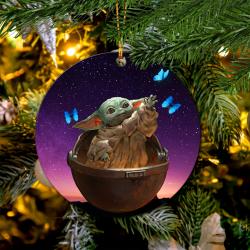 Baby Yoda Galaxy Butterfly Mica Ornament Perfect Gift For Holiday Perfect And Unique Gifts For Family On Christmas