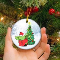Baby Yoda Santa Christmas Decoration With Hat Perfect And Unique Gifts For Family On Christmas