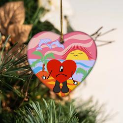 Bad Bunny Christmas Ceramic Ornament Gifts Perfect And Unique Gifts For Family On Christmas