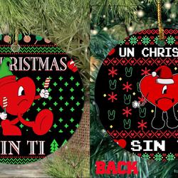 Bad Bunny Un Vareno Sin Ti Personalized Christmas Couple Ornament Perfect And Unique Gifts For Family On Christmas