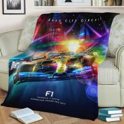 Baku City Circuit F1 Fleece Throw Blanket Meaningful Gift For Halloween Christmas