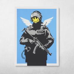 Flying Copper Banksy Street Art Wall Art Canvas Meaning Gift For Birthday Christmas