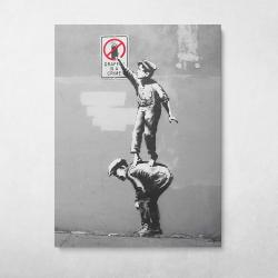 Graffiti Is A Crime Banksy Street Art Wall Art Canvas Meaning Gift For Birthday Christmas