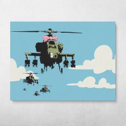 Happy Choppers Banksy Street Art Wall Art Canvas Meaning Gift For Birthday Christmas