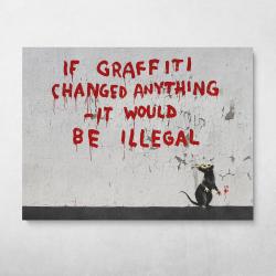 If Graffiti Changed Anything Banksy Street Art Wall Art Canvas Meaning Gift For Birthday Christmas