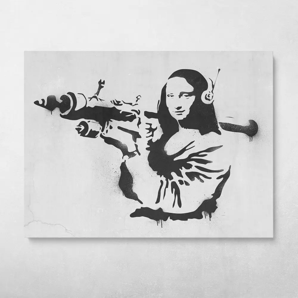 Mona Lisa Banksy Street Art Wall Art Canvas Meaning Gift For Birthday Christmas