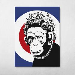 Monkey Queen Banksy Street Art Wall Art Canvas Meaning Gift For Birthday Christmas