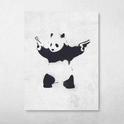 Panda With Guns Banksy Street Art Wall Art Canvas Meaning Gift For Birthday Christmas