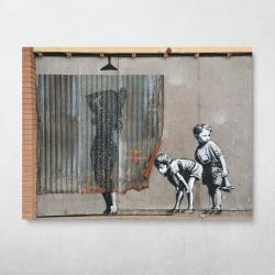 Shower Banksy Street Art Wall Art Canvas Meaning Gift For Birthday Christmas