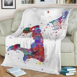 Basketball Player Fleece Throw Blanket Meaningful Gift For Halloween Christmas