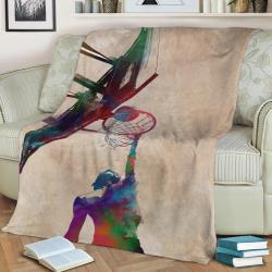 Basketball Sport Fleece Throw Blanket Meaningful Gift For Halloween Christmas