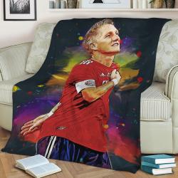 Bastian Schweinsteiger Fleece Throw Blanket Meaningful Gift For Halloween Christmas