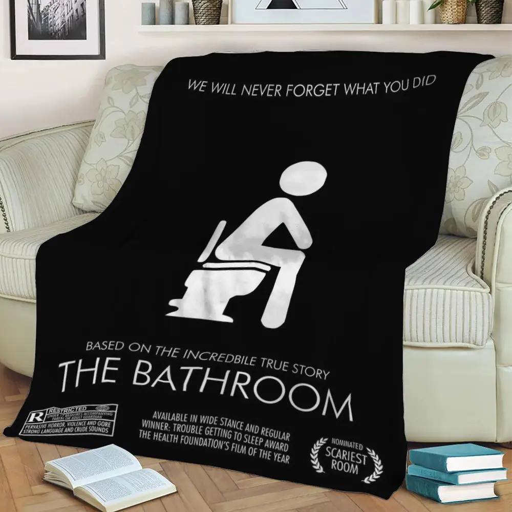 Bathroom Movie Funny Fleece Throw Blanket Meaningful Gift For Halloween Christmas