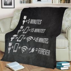 Bathroom Toilet Funny Fleece Throw Blanket Meaningful Gift For Halloween Christmas