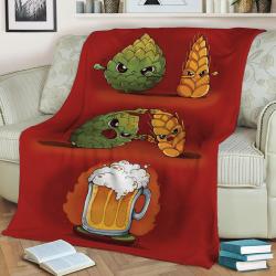 Beer Fusion Fleece Throw Blanket Meaningful Gift For Halloween Christmas