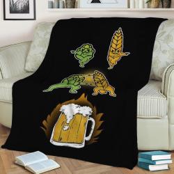 Beer Hop And Malt Fleece Throw Blanket Meaningful Gift For Halloween Christmas