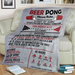 Beer Pong Rules Fleece Throw Blanket Meaningful Gift For Halloween Christmas