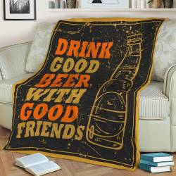 Beer Vintage Poster Retro Fleece Throw Blanket Meaningful Gift For Halloween Christmas