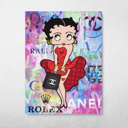 Betty Boop Graffiti Wall Art Canvas Meaning Gift For Birthday Christmas