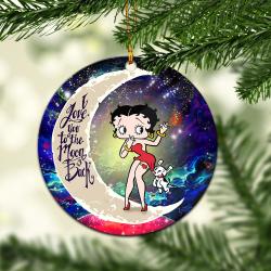 Betty Boop Love You To The Moon Galaxy Mica Circle Ornament Perfect Gift For Holiday Perfect Gifts For Family On Christmas