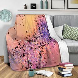 Birds Of A Feather Pink Fleece Throw Blanket Meaningful Gift For Halloween Christmas