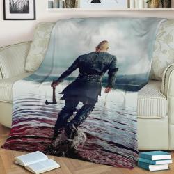 Bjorn Lothbrok Fleece Throw Blanket Meaningful Gift For Halloween Christmas