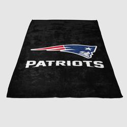 Black New England Patriots Soft Fleece Blanket Meaningful Gift For Halloween Christmas