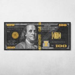 Gold And Silver Ben Franklin Wall Art Canvas Meaning Gift For Birthday Christmas