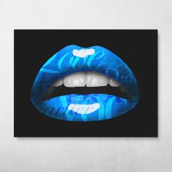 Glam Lips (Blue) Wall Art Canvas Meaning Gift For Birthday Halloween Christmas