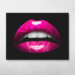 Glam Lips (Pink) Wall Art Canvas Meaning Gift For Birthday Christmas