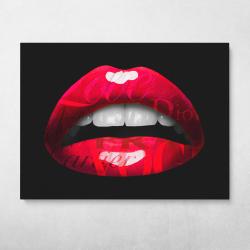 Glam Lips (Red) Wall Art Canvas Meaning Gift For Birthday Christmas