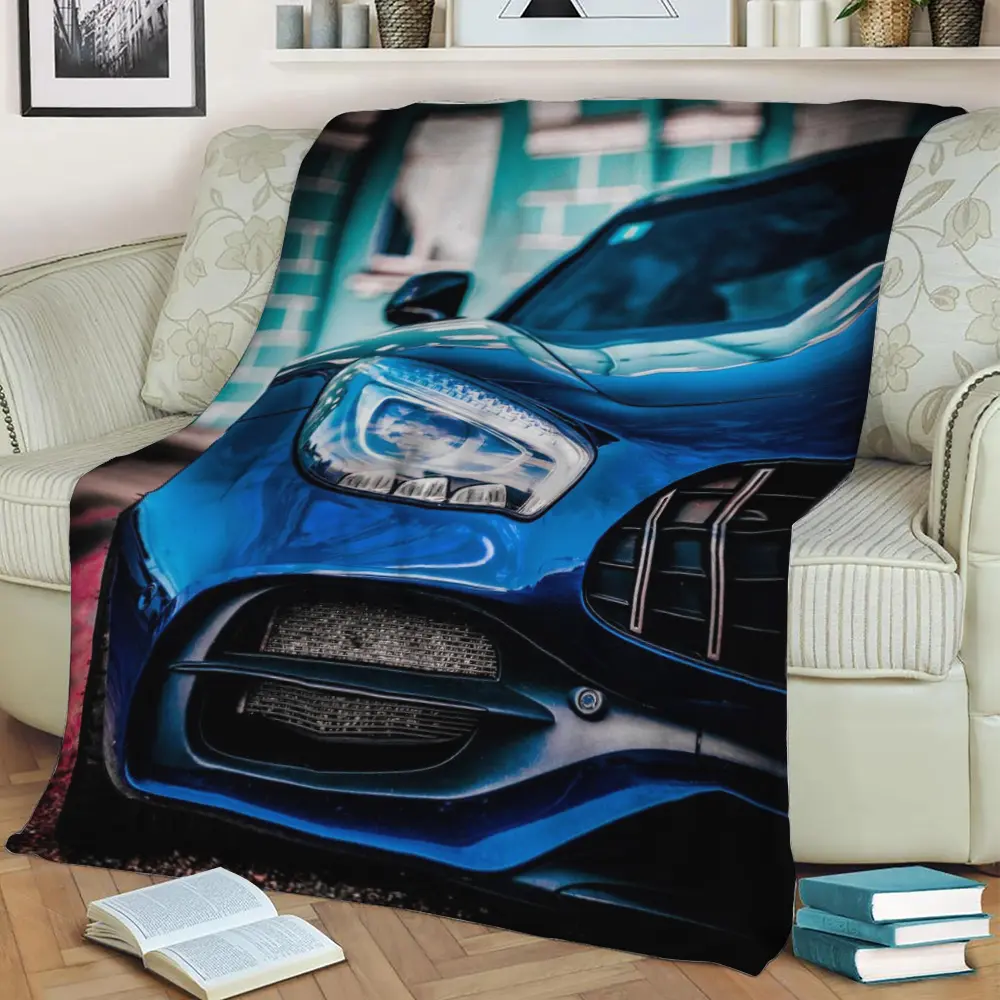 Blue Beast Fleece Throw Blanket Meaningful Gift For Halloween Christmas