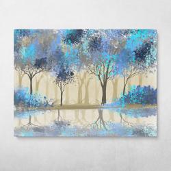 Blue Forest Wall Art Canvas Meaning Gift For Birthday Christmas Halloween
