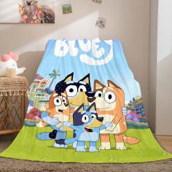 Bluey Pattern Blanket Meaningful Gift For Halloween Christmas Flannel Throw Room Decoration