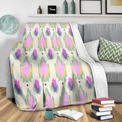 Bohemian Purple Ikat 2 Fleece Throw Blanket Meaningful Gift For Halloween Christmas