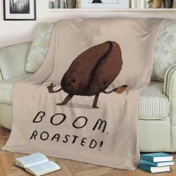 Boom Roasted Fleece Throw Blanket Meaningful Gift For Halloween Christmas