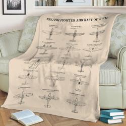 British Fighters Of Ww2 Fleece Throw Blanket Meaningful Gift For Halloween Christmas