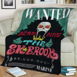 Brook Bounty Wanted Poster Fleece Throw Blanket Meaningful Gift For Halloween Christmas