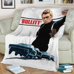 Bullitt Movie Poster Fleece Throw Blanket Meaningful Gift For Halloween Christmas