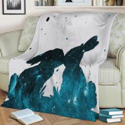 Bunnies In Love Fleece Throw Blanket Meaningful Gift For Halloween Christmas