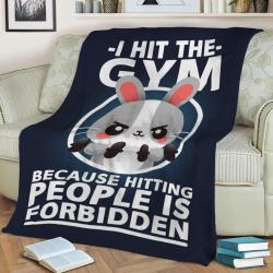 Bunny Hit The Gym Fleece Throw Blanket Meaningful Gift For Halloween Christmas