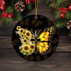 Butterfly Sun Flower Mica Ornament Perfect Gift For Holiday Perfect And Unique Gifts For Family On Christmas