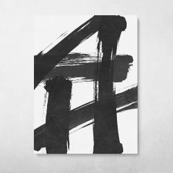 Black & White Brush Strokes #1 Wall Art Canvas Meaning Gift For Birthday Christmas